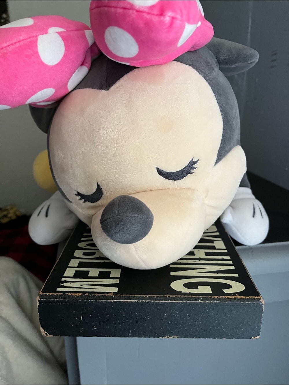 Disney Gray & Pink Minnie Mouse Plush with Polka Dot Bow